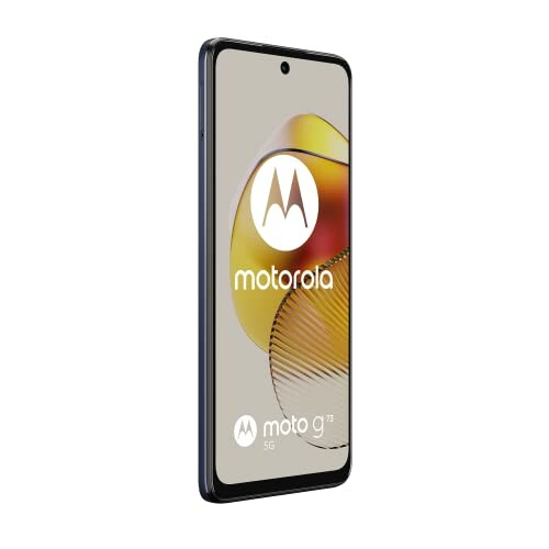 Motorola smartphone side view with logo on screen.