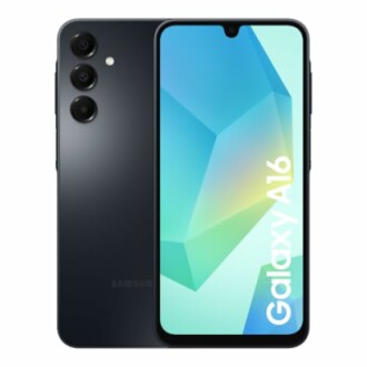Samsung Galaxy A16 smartphone front and back view.