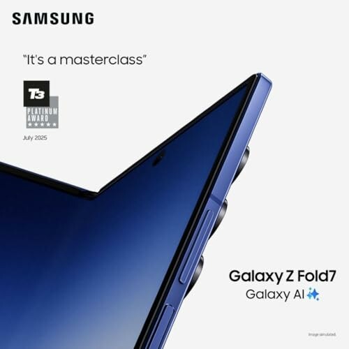 Samsung Galaxy Z Fold7 advertisement with AI feature.