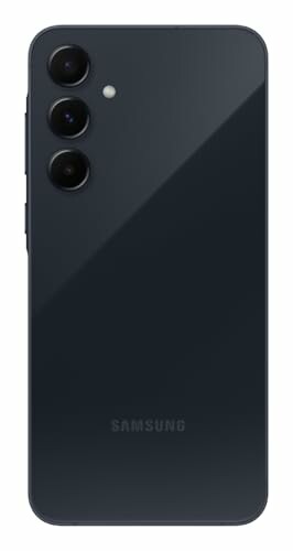 Back view of a Samsung smartphone with three cameras.