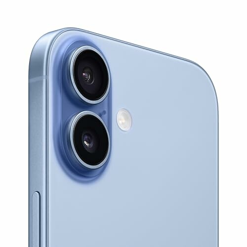 Close-up of a smartphone's dual camera lenses.