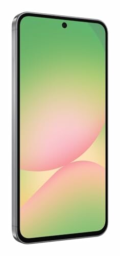 Smartphone with green and pink gradient screen